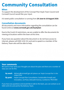 Community Consultation - A 6-week public consultation is running from 29 June to 10 August 2020 | Hayle Growth Area Concept Plan