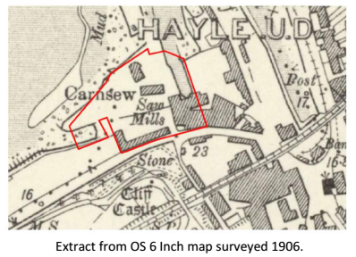 Extract from OS 6 Inch map surveyed 1906 | Carnsew Docks