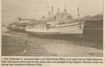 Scillonian II Christmas 1961 Hayle Harbour