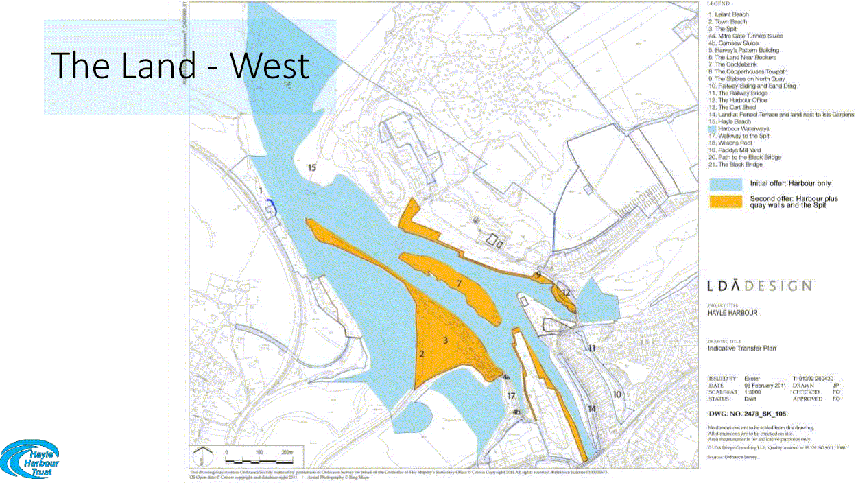HHT - The Land - West - Initial Offer - Harbour only (blue) plus Second offer: Harbour plus quay walls and the Spit