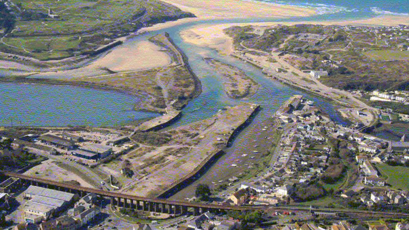 Hayle Harbour Aerial view