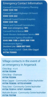 Emergency Contacts - Angarrack Flood Plan 2015