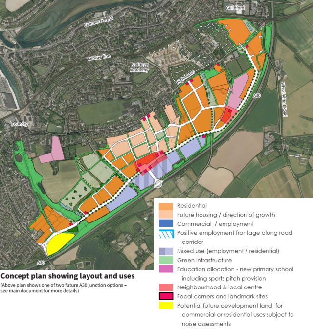 Concept plan showing layout and uses | Hayle Growth Area Concept Plan Concept plan showing layout and uses | Hayle Growth Area Concept Plan