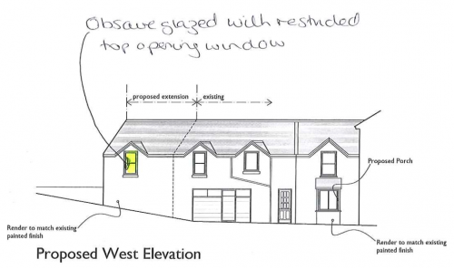 Obscure glazed with restricted top opening window